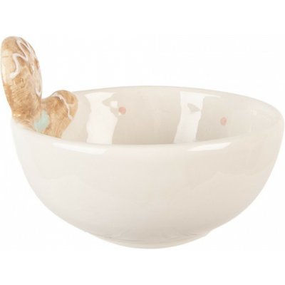 Clayre & Eef Bílá keramická miska perníček Gingerbread 13 x 9 cm 250 ml – Zboží Dáma