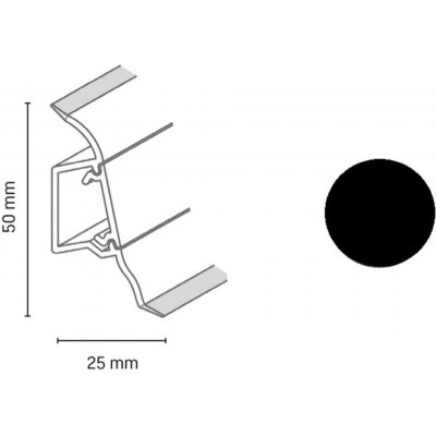 Döllken Lišta Černa SLK50 W110 50x25 mm 2,5 m