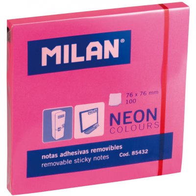 MILAN Blok lep NEON MILAN 76 x 76 mm růžový – Hledejceny.cz