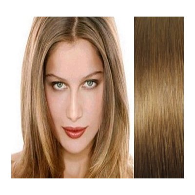 Clip in vlasy 43cm 100% lidské REMY světle hnědá – Sleviste.cz