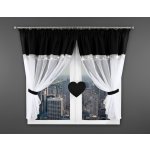 Dekorační krátká záclona s řasící páskou KALINA černá 400x145 cm MyBestHome – Sleviste.cz