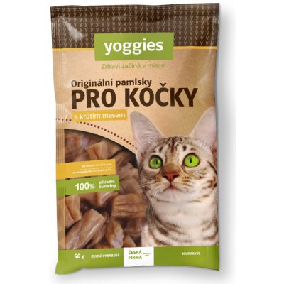 Yoggies Originální pamlsky pro kočky s krůtím masem 50 g