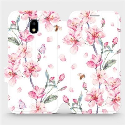 Pouzdro Mobiwear parádní flip Samsung Galaxy J5 2017 - M124S Růžové květy