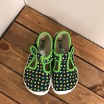 Fare Bare 5202432 papuče na suchý zip zelené trojúhelníky – Zboží Dáma