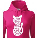 Bezvatriko dámská mikina s kočkou Těžce pracuji Purpurová Canvas dámská mikina 0496 DTF/DTG – Zboží Dáma