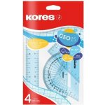 Kores GEO set 15cm, set plastových pravítek, 4 ks v polybagu (42103) – Sleviste.cz