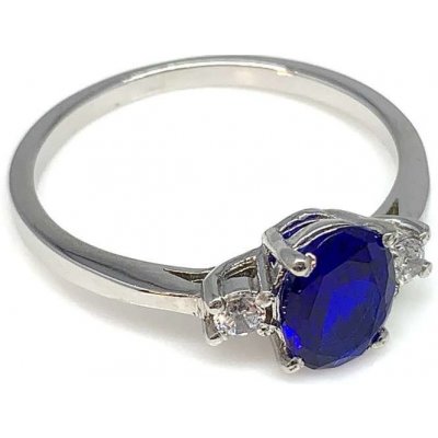 Jan Kos jewellery Stříbrný prsten s modrým kamenem 32105064 – Zboží Mobilmania