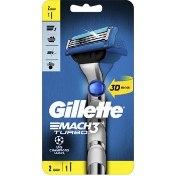 Gillette Mach3 Turbo 3D + 2 ks hlavic