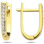 Lillian Vassago zlaté náušnice se zirkony na francouzský patent LLV98-GER099 – Zboží Dáma