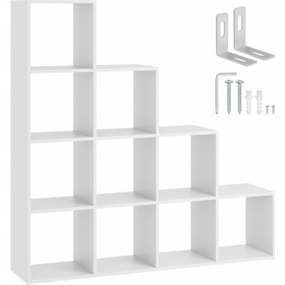 tectake 405225 knihovna talisa s 10 otevřenými přihrádkami - bílá – Zboží Dáma