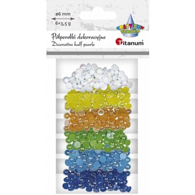 Dekorace, plastové, PŮLPERLY, 6 barev, 6x3,5g/1bal – Zboží Mobilmania