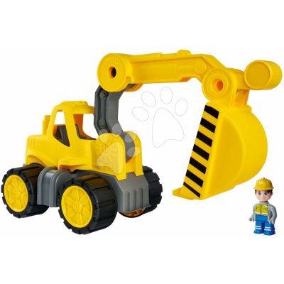 BIG Bagr Power Worker Digger + Figurinepracovní stroj 67 cm s gumovými koly od 2 let – Zboží Mobilmania