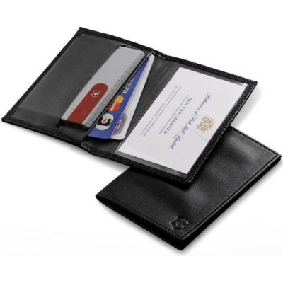 VICTORINOX Pouzdro kožené pro SwissCard ČERNÉ – Zboží Mobilmania