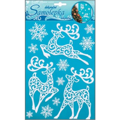 Anděl Samolepky sobi se sněhovým efektem s glitry 26 x 18,5 cm 10505 – Hledejceny.cz