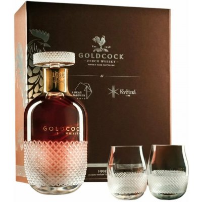 Gold Cock & L. Jabůrek & Květná 1995 57,8% 0,7 l (dárkové balení 2 skleničky) – Hledejceny.cz