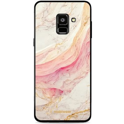 Pouzdro Mobiwear Glossy Samsung Galaxy A8 2018 - G027G - Růžový a zlatavý mramor – Zboží Mobilmania
