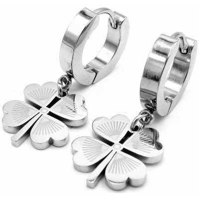 Steel Jewelry náušnice ČTYŘLÍSTEK Chirurgická ocel NS231156 – Zboží Mobilmania