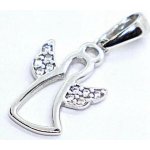 Klenoty Budín Dámský zlatý přívěsek se zirkony andělíček z bílého zlata HK3245 – Zbozi.Blesk.cz