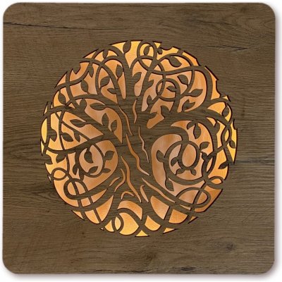 Li-Go "Strom života" světelný obraz s baterií 42x42 cm provedení povrchu: dub – Hledejceny.cz