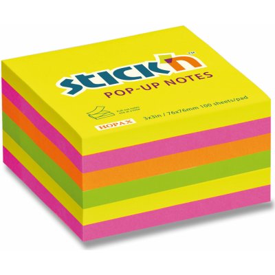 Hopax Stick'n Pop-Up Notes - samolepicí Z-bloček - 76 x 76 mm, 6 x 100 l. vícebarevný – Zboží Dáma