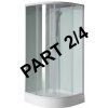 Pevné stěny do sprchových koutů Aqualine AIGO zadní mléčné sklo, komponent 2/4 - YB93-2