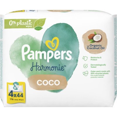 Pampers Harmonie Coconut Pure vlhčené čisticí ubrousky pro děti 4 x 44 ks – Zbozi.Blesk.cz