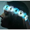 Čelenka do vlasů RAVEON Svítící květinová čelenka do vlasů | Modrobílá
