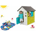 Smoby set domeček Pretty Blue se zasouvací okenicí a vodní dráha Mountain Lake s jeskyní 310064-15 – Zboží Mobilmania