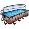 Bazén EXIT Bazén Wood s krytem, Sand filtrem a tepelným čerpadlem 540x250x100cm