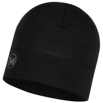 Buff Merino Wool Hat Midweight solid black