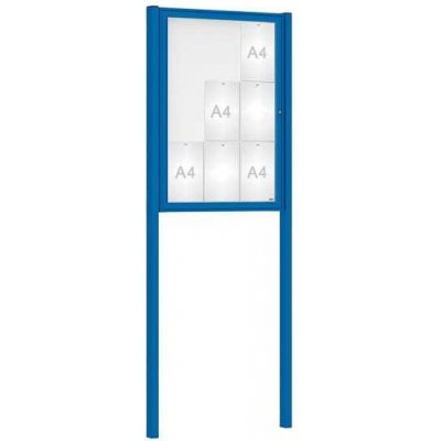 PROCITY Venkovní vitrína Classique, 9 x A4, včetně sloupků, modrá | Zboží Auto
