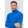 Pánský rolák United Colors of Benetton svetr z vlněné směsi pánský s golfem 1235U2522 modrá