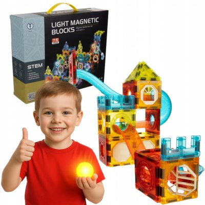 SPARKYS Kuličková dráha magnetická, svítící 75 ks – Zboží Živě