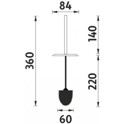Nimco náhradní WC kartáč s krytkou (koncovka černá) pro 1094W a 1094PA 1178W-26 – Zboží Mobilmania