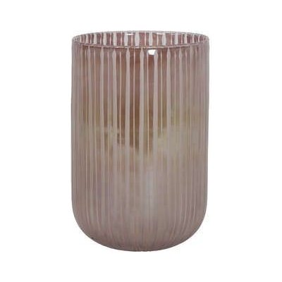 Skleněná proužkovaná růžová váza Tollegno L - Ø 20*30 cm - Light & Living – Hledejceny.cz