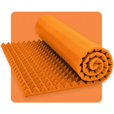 Akustický panel pěna Pyramida 200×100 cm 5 cm oranžový – Hledejceny.cz