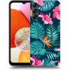 Pouzdro a kryt na mobilní telefon Samsung Picasee silikonové Samsung Galaxy A15 A155F 4G Pink Monstera černé