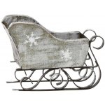 Zinkové antik kovové zdobené sáňky s vločkami Christmas - 10*5*12 cm - Chic Antique – Hledejceny.cz