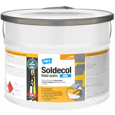 Het Soldecol Road Acryl M 2,5 l bílý – Zboží Mobilmania