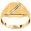 Prsteny iZlato Forever Pečetní prsten s matováním z kombinovaného zlata IZ22421YW