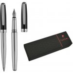 Pierre Cardin Christophere sada kuličkového a plnicího pera stříbrná/černá – Sleviste.cz