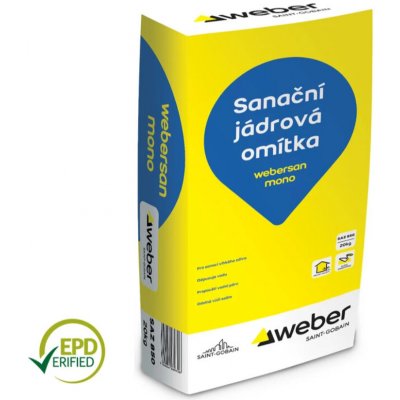 Webersan mono - sanační omítka - 20 kg balení 20 kg 1 ks – Zboží Mobilmania