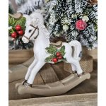 Dekorace bílý houpací koník - 11*4*11 cm - Clayre & Eef – Hledejceny.cz