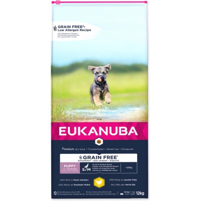 Eukanuba Puppy Small Medium Breed Grain Free Chicken 12 kg – Zboží Mobilmania