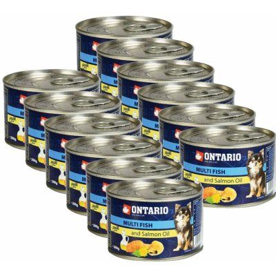 Ontario Multi Fish a lososový olej – 12 x 200 g – Zbozi.Blesk.cz