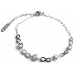 Steel Jewelry náramek nekonečno s krystalky z chirurgické oceli NR090287