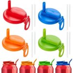 Balení 4 víček na energetické plechovky s brčky, víčka na plechovky s brčky, uchycení na brčko, s – Zboží Dáma