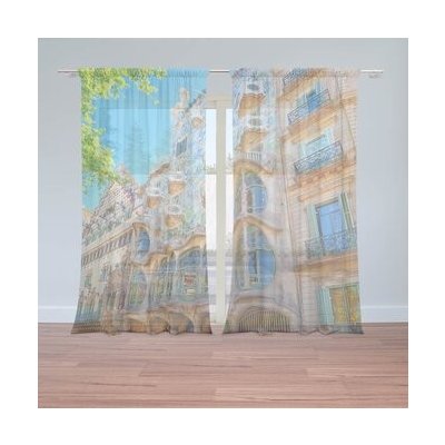 Sablio Záclony Barcelona Gaudi Casa Batllo 2: 2ks 150x250cm – Hledejceny.cz