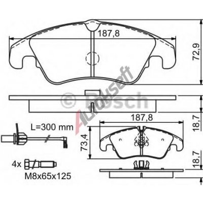 BOSCH Sada brzdových destiček - kotoučová brzda BO 0986494201 – Hledejceny.cz