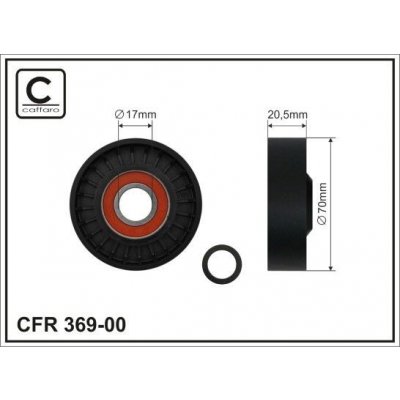 Napínací kladka, žebrovaný klínový řemen CAFFARO 369-00 – Zboží Mobilmania